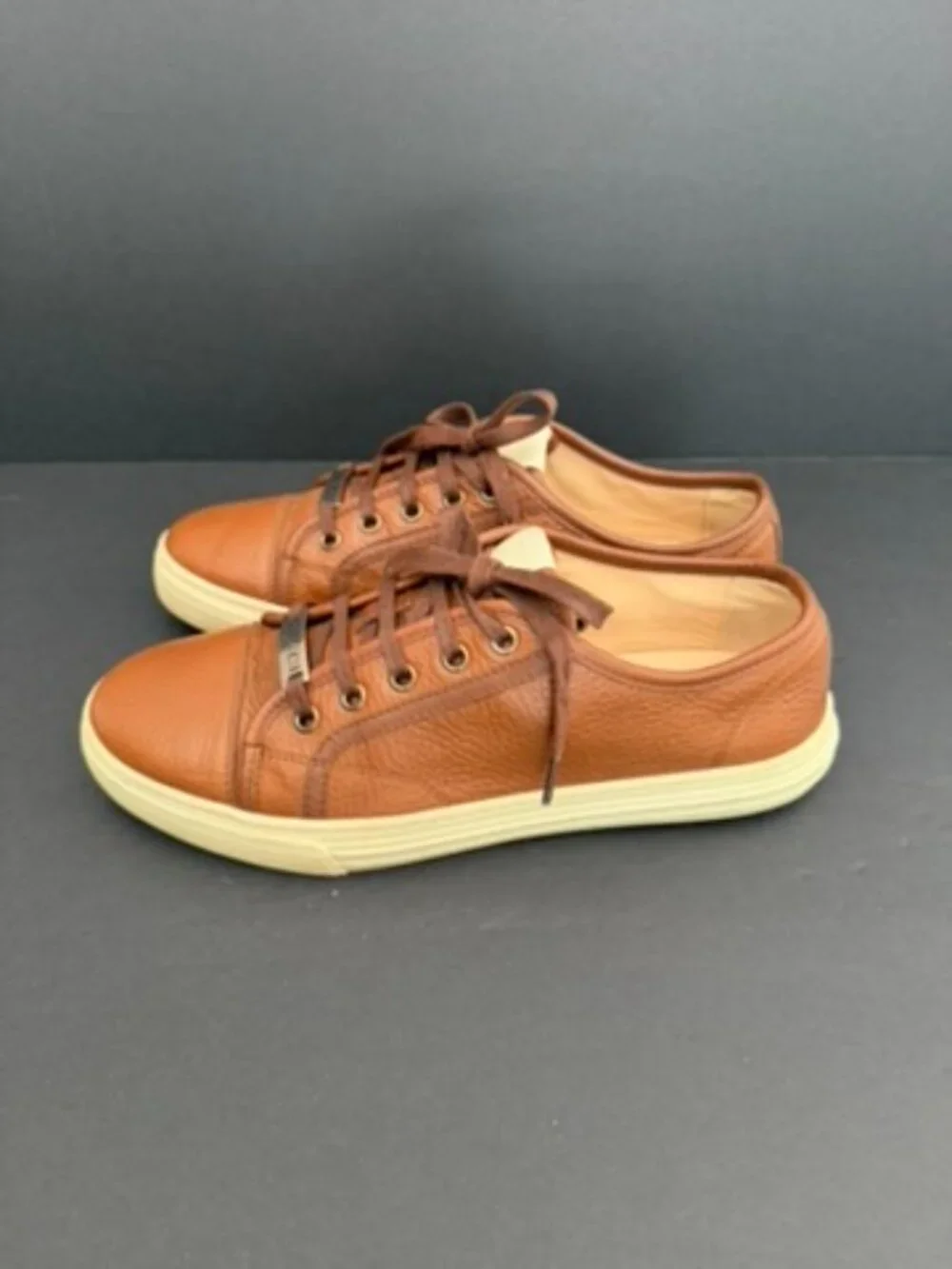 Gucci Brown Leather Miro Soft Low Top Sneakers Size 39